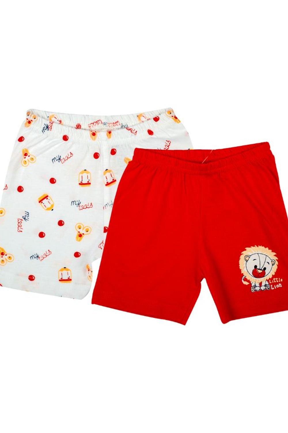 Mee Mee Shorts Pack Of 2 - Red &Amp White Printed